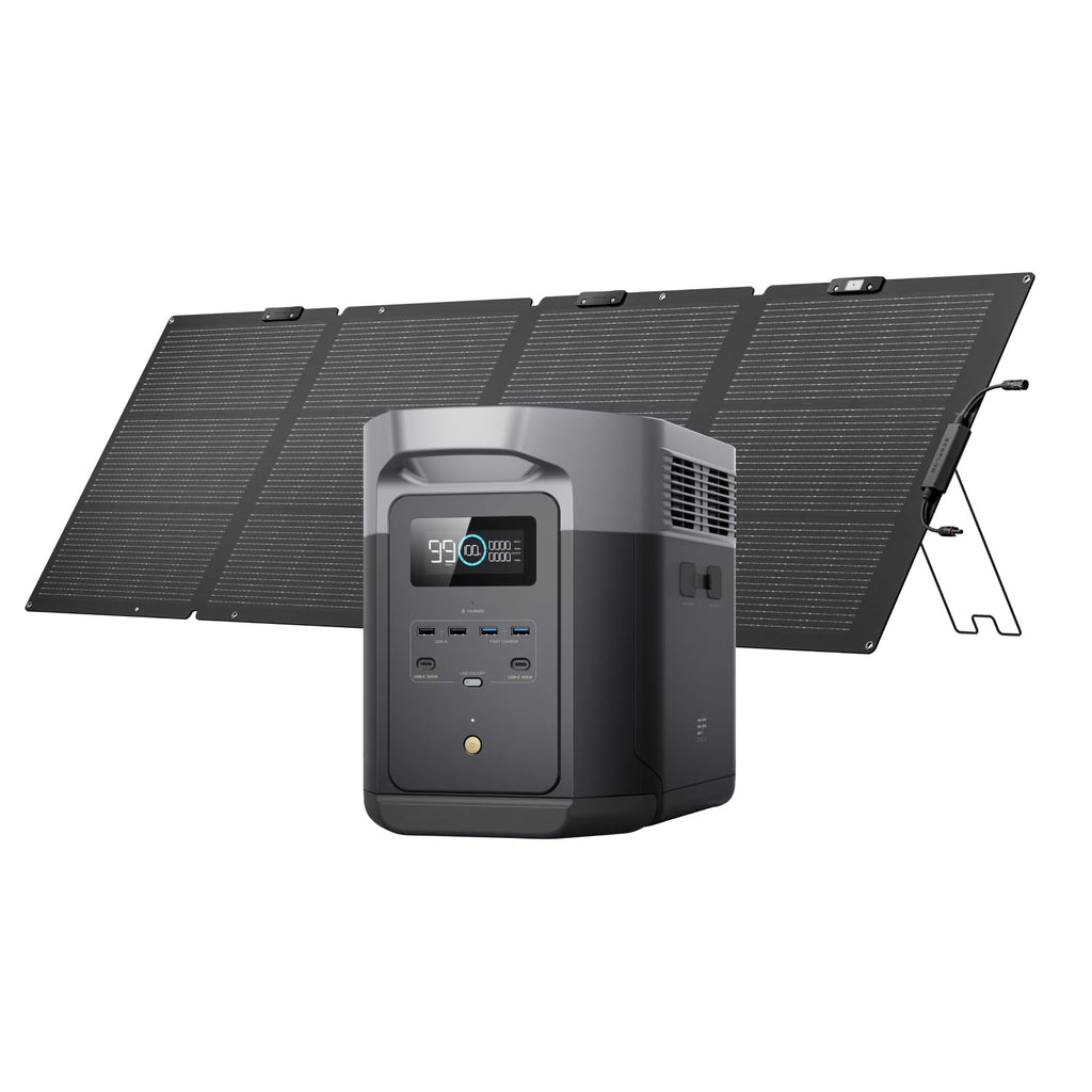 EF ECOFLOW Portable Power Station DELTA 3 Max, 2048Wh LiFePO4 Battery, Solar Generator (Solar Panel Optional), 3400W X-Boost Output, Ultra-Fast 0-80%