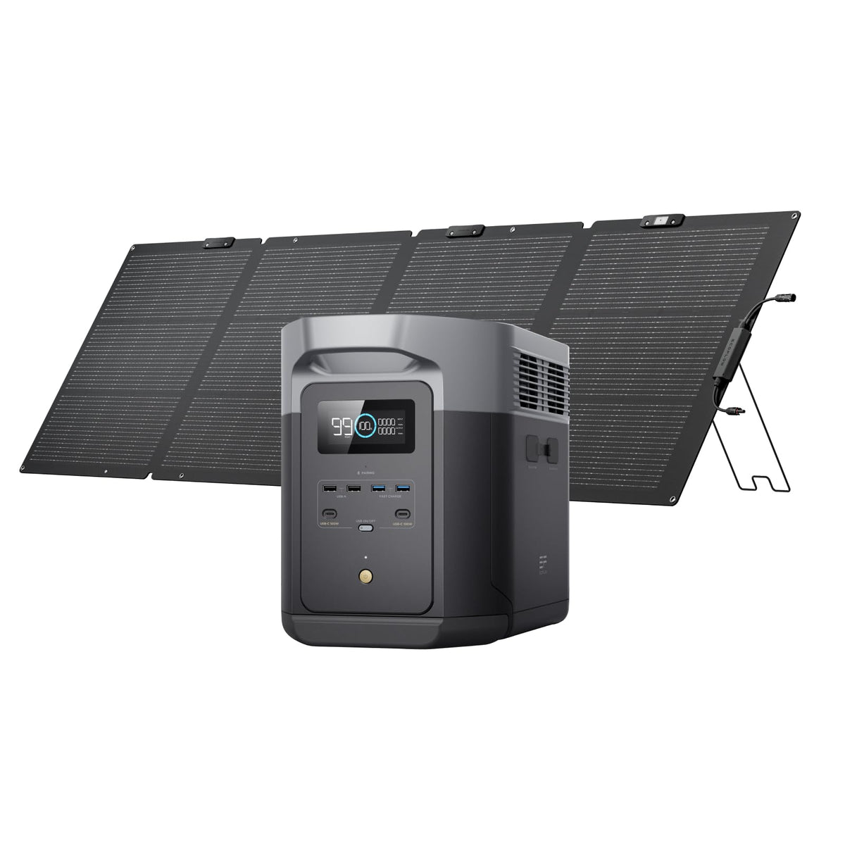 EF ECOFLOW Portable Power Station DELTA 3 Max, 2048Wh LiFePO4 Battery, Solar Generator (Solar Panel Optional), 3400W X-Boost Output, Ultra-Fast 0-80%
