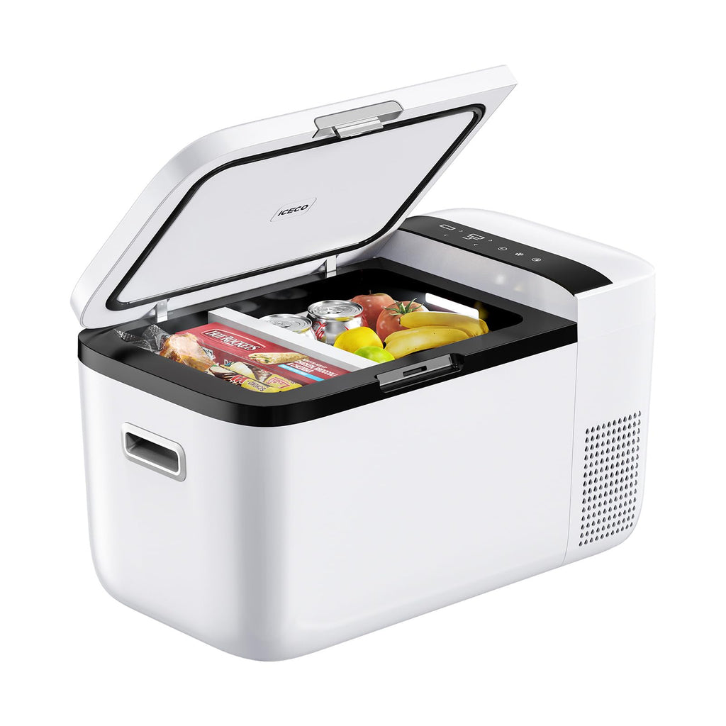 ICECO GO20 Dual Zone 12V Refrigerator, Portable Fridge Freezer with SECOP Compressor, DC 12/24V, AC 100-240V, 0H to 50H, Electric Cooler for Truck