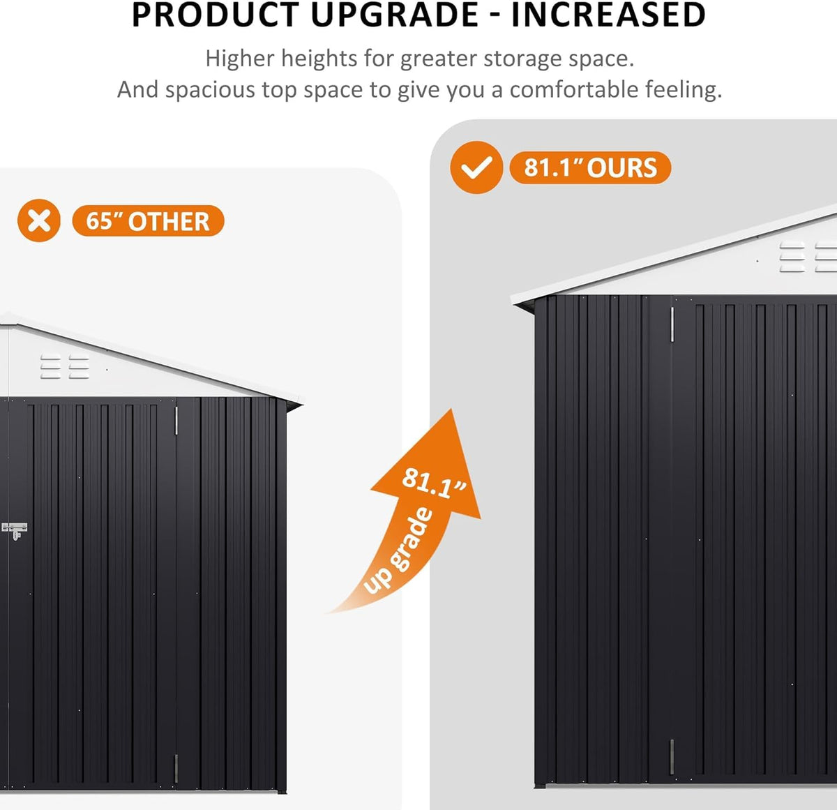 Polar Aurora 12x14 FT Outdoor Storage Shed, Garden Shed with Updated Frame Structure and Lockable Doors, Metal Tool Sheds for Backyard Garden Patio