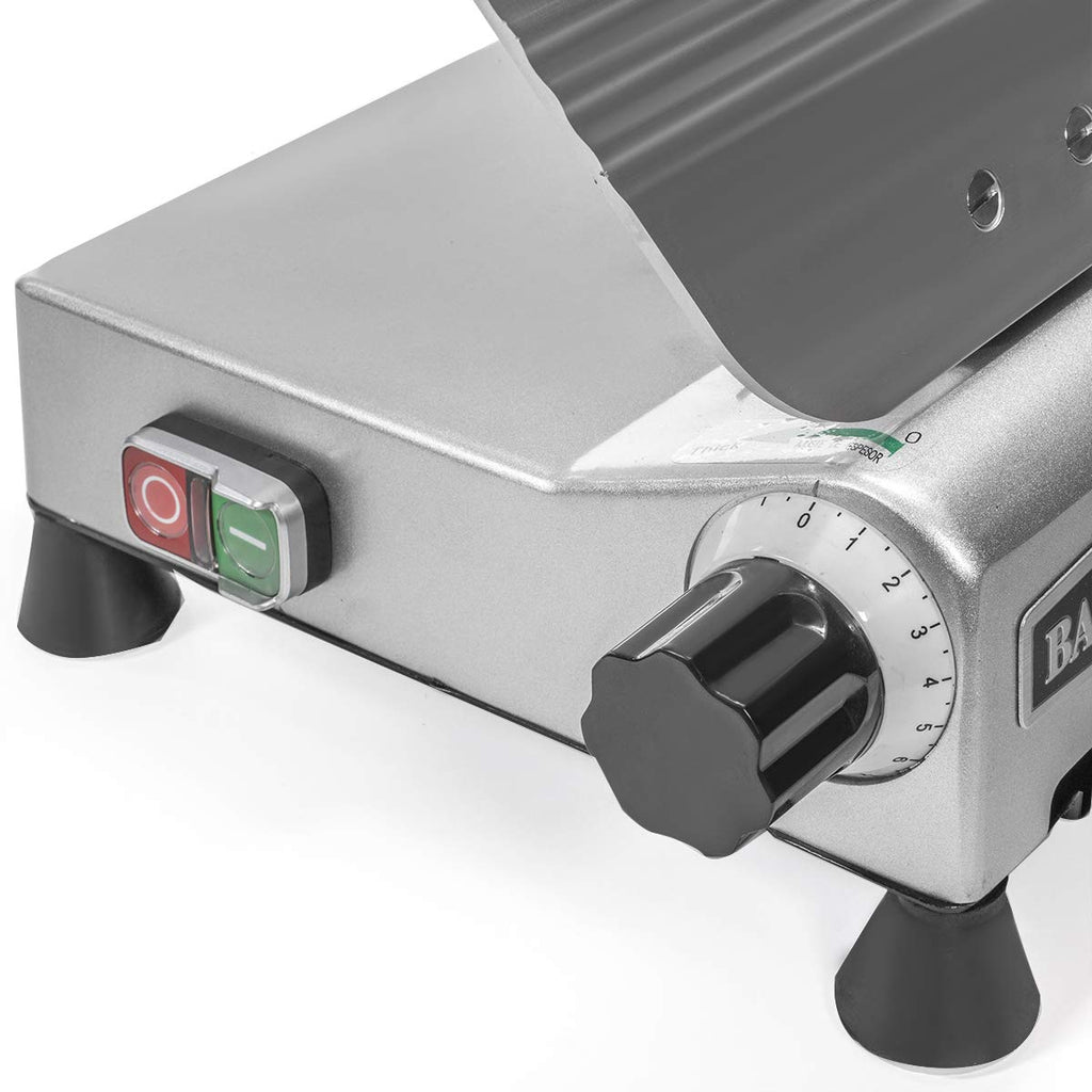 Barton Commercial Meat Slicer w/10" Blade Semi-Auto Stainless Steel Electric Food Cutter Machine Home Cheese Bread Deli Vegetable Potato