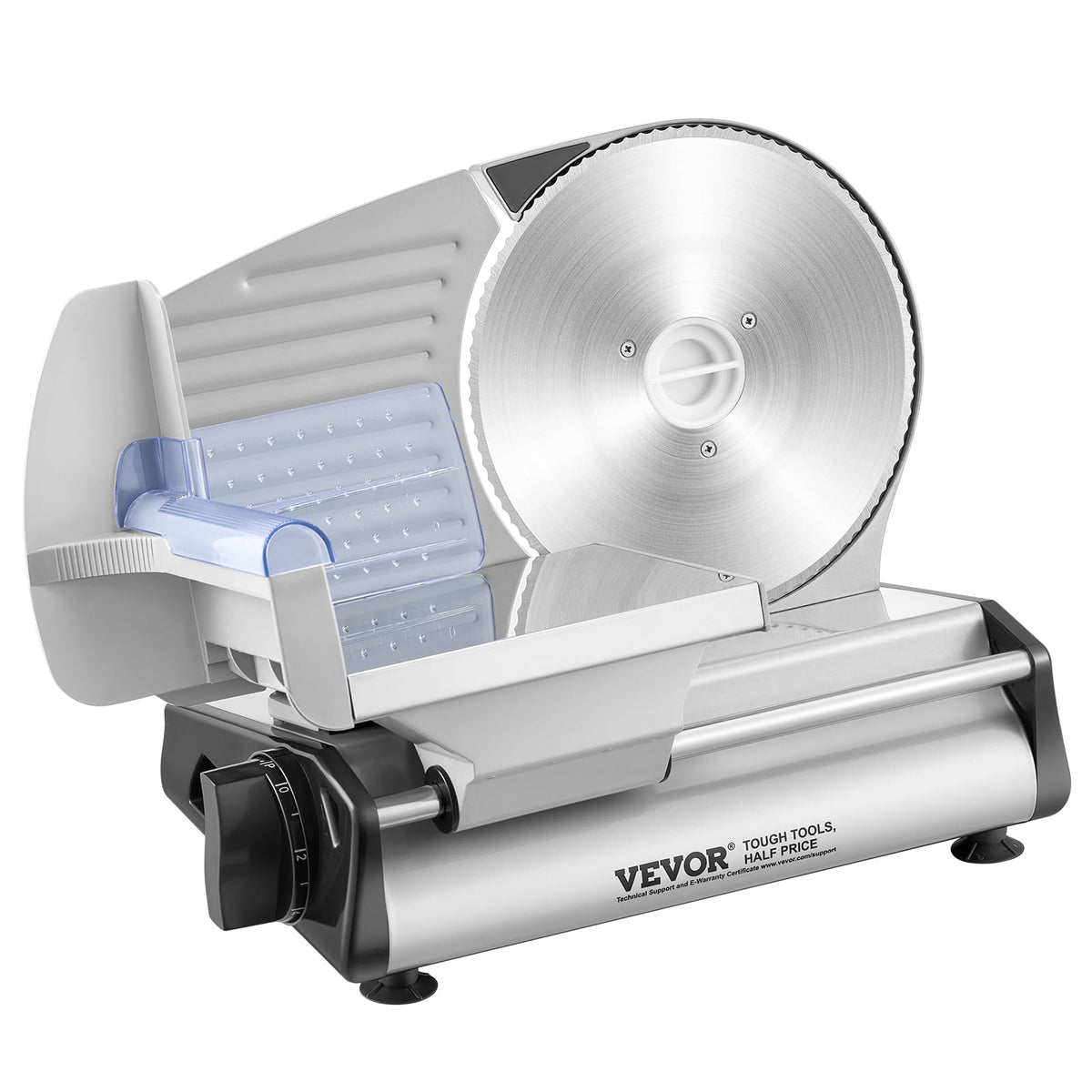 VEVOR Commercial Meat Slicer, 10 inch Electric Food Slicer, 240W Frozen Meat Deli Slicer, Premium Chromium-plated Steel Blade Semi-Auto Meat Slicer
