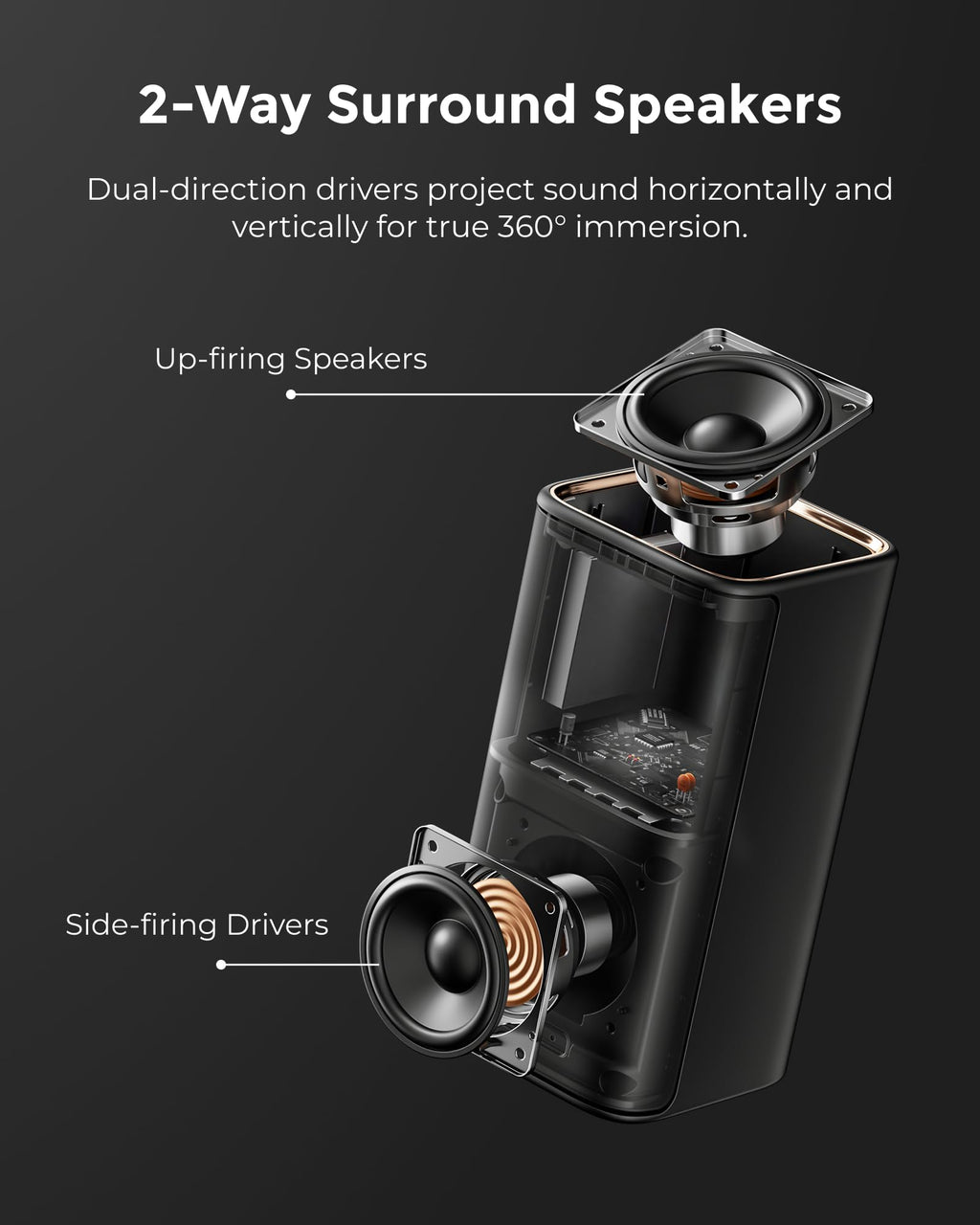 ULTIMEA Skywave X50 5.1.4ch Wireless Surround Sound System for TV, 760W Professional Sound Bar w/Dolby Atmos, 2 Wireless Surround Speakers & 8"