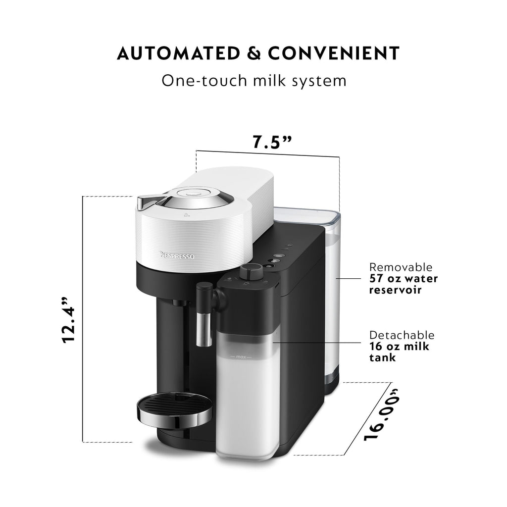 Nespresso Vertuo Lattissima Coffee and Espresso Maker by De'Longhi, Matte Black & Glossy