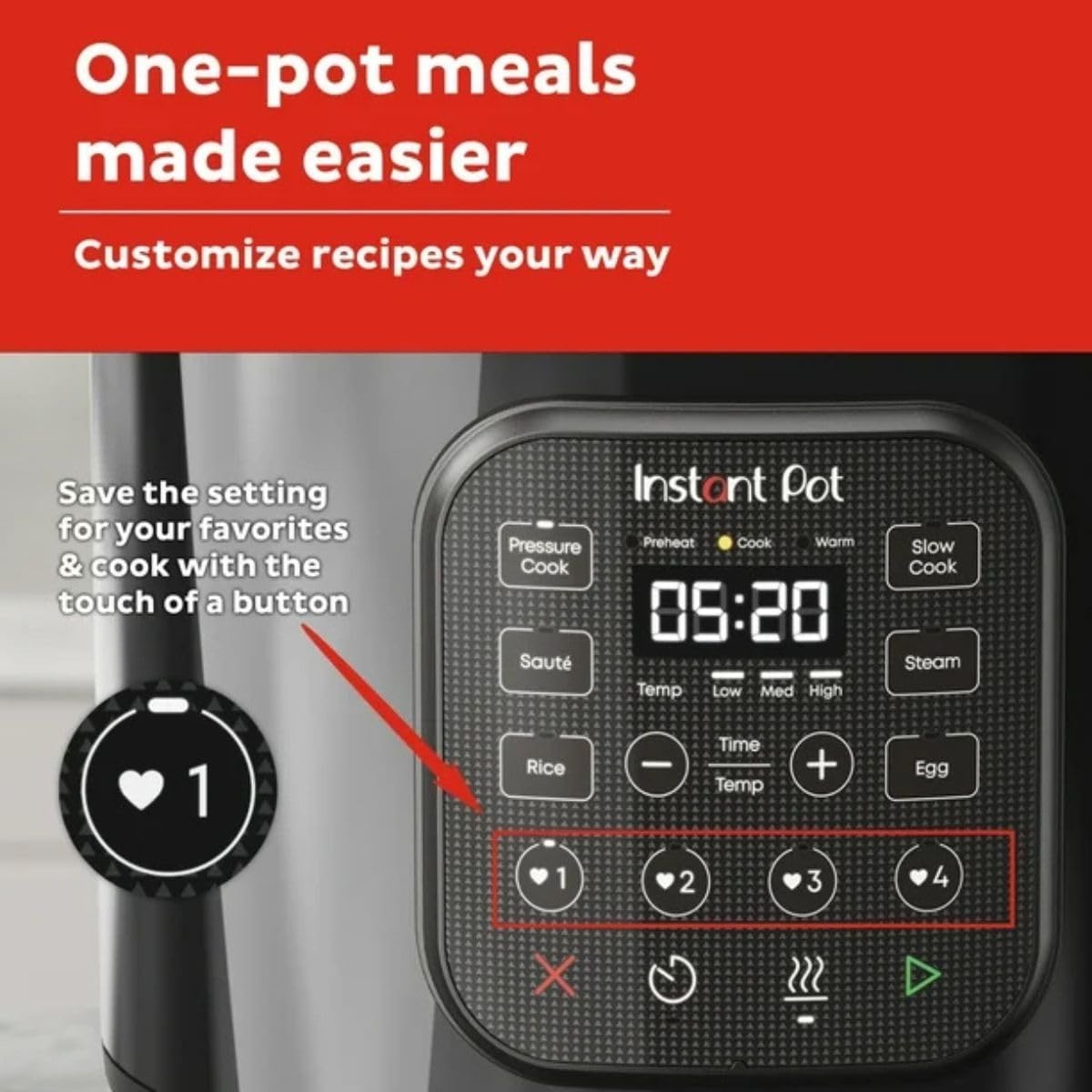 Instant Pot 8Qt Chef Series C 7-in-1 Multi-Cooker: Pressure, Slow, Rice & More C Easy Meals Fast