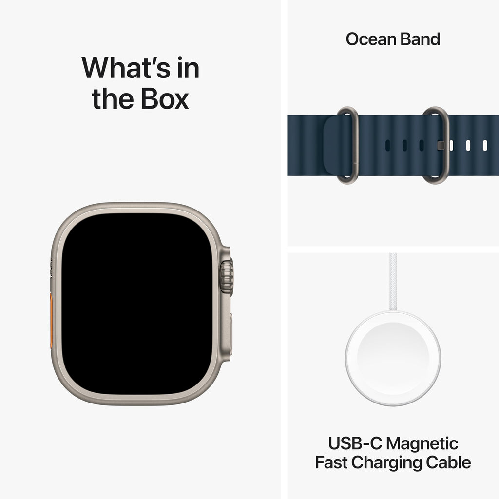 Apple Watch Ultra 2 (GPS + Cellular, 49MM) - Black Titanium Case with Black Ocean Band (Renewed Premium)