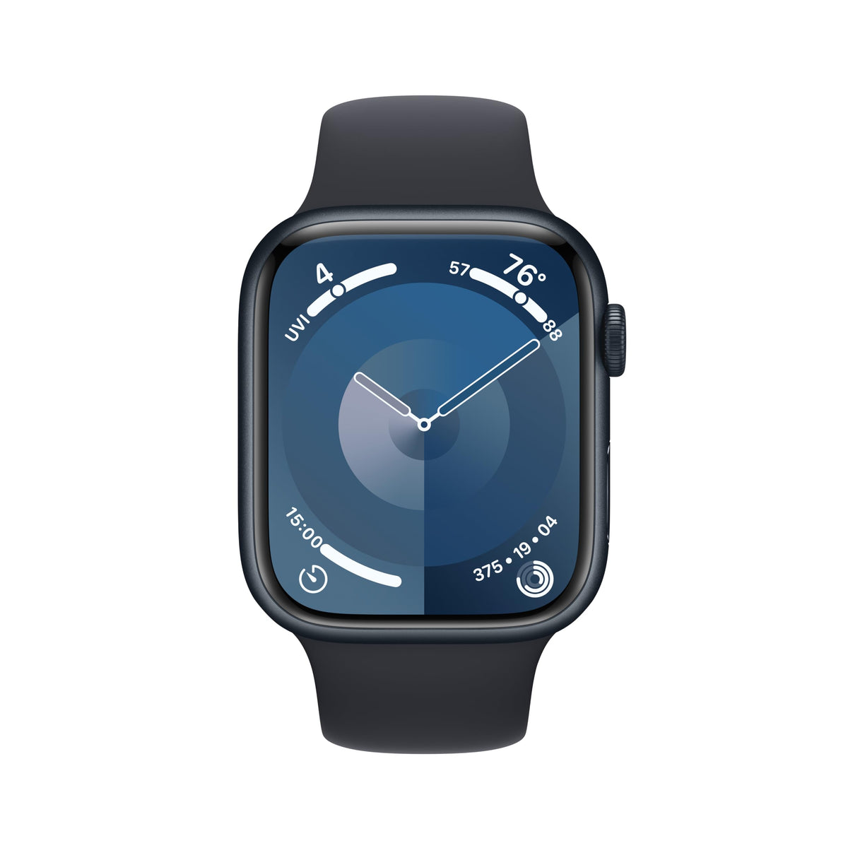 Apple Watch Series 9 [GPS 45mm] Midnight Aluminum Case with Midnight Sport Band M/L (Renewed)