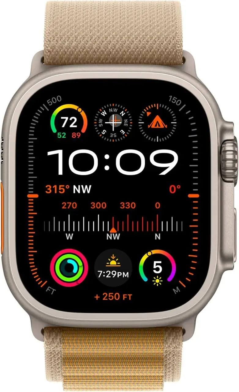 Apple Watch Ultra 2 (GPS + Cellular, 49MM) - Black Titanium Case with Black Ocean Band (Renewed Premium)
