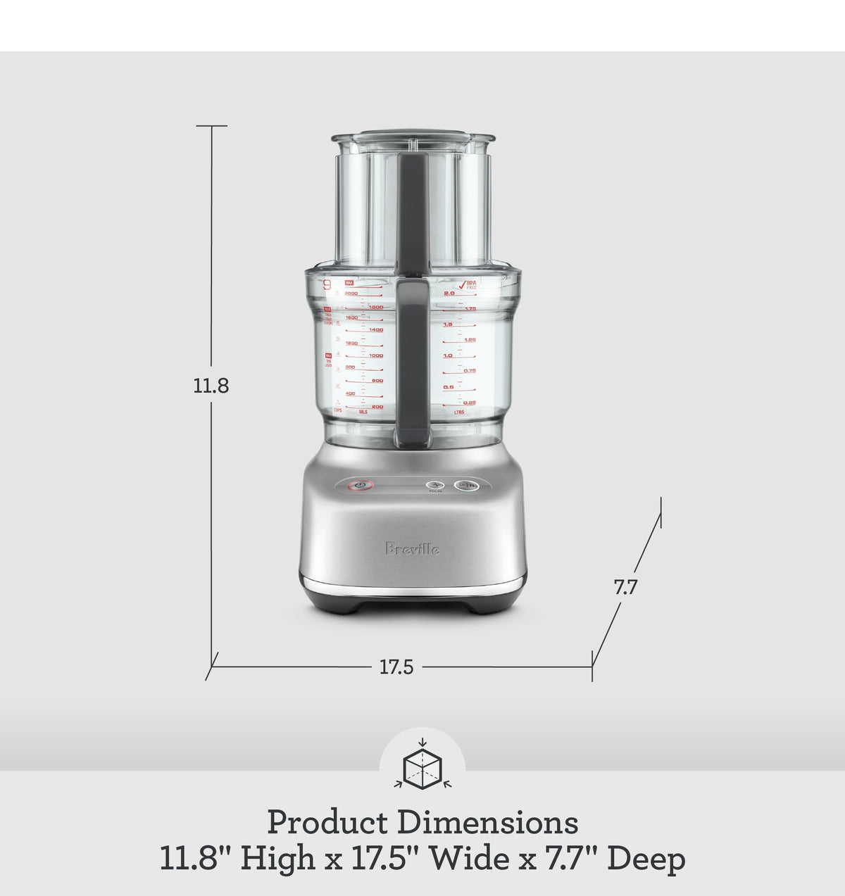 Breville BFP638 Paradice 9 Cup Food Processor and Dicer, Small, Black Truffle