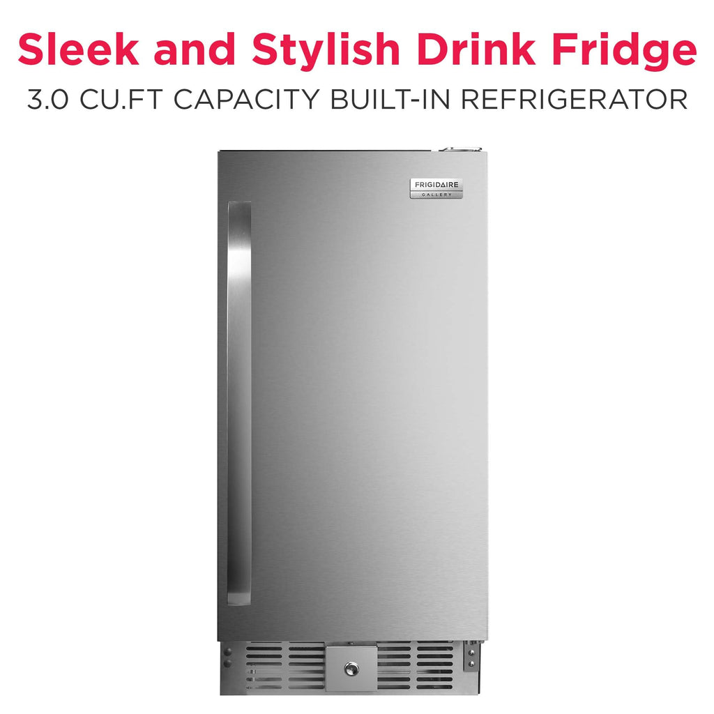 Frigidaire 3 Cu Ft Capacity built in fridge, under counter, frost free, Stainless Steel