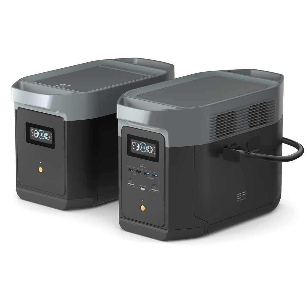 EF ECOFLOW Portable Power Station DELTA 3 Max, 2048Wh LiFePO4 Battery, Solar Generator (Solar Panel Optional), 3400W X-Boost Output, Ultra-Fast 0-80%