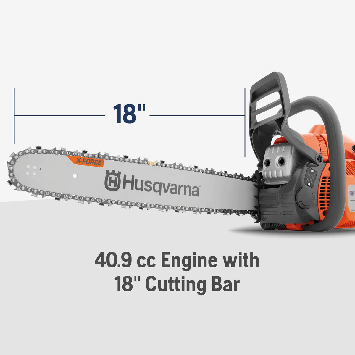 Husqvarna 440 Gas Chainsaw, 40-cc 2.4-HP, 2-Cycle X-Torq Engine, 18 Inch Chainsaw with Smart Start, For Wood Cutting and Tree Trimming, 970612318