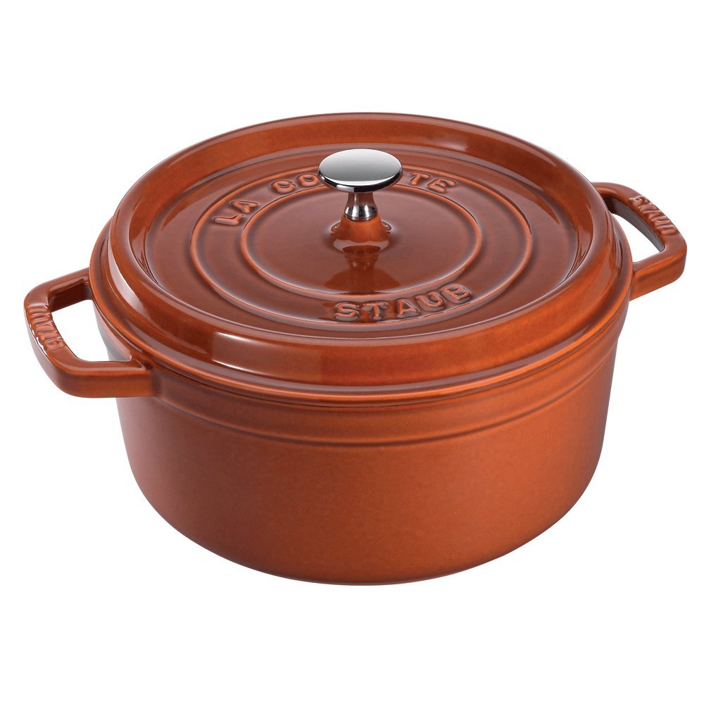 Staub Cast Iron 7-qt Round Cocotte - White Truffle, Made in France