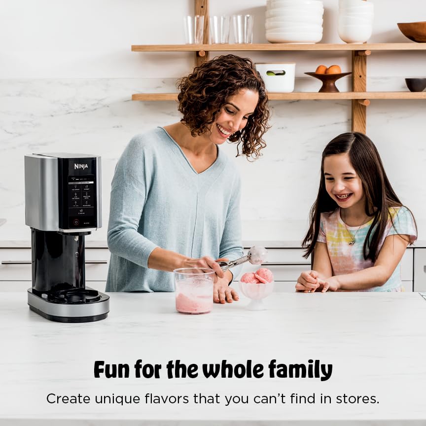 Ninja NC301 CREAMi Ice Cream Maker, for Gelato, Mix-ins, Milkshakes, Sorbet, Smoothie Bowls & More, 7 One-Touch Programs, with (2) Pint Containers &