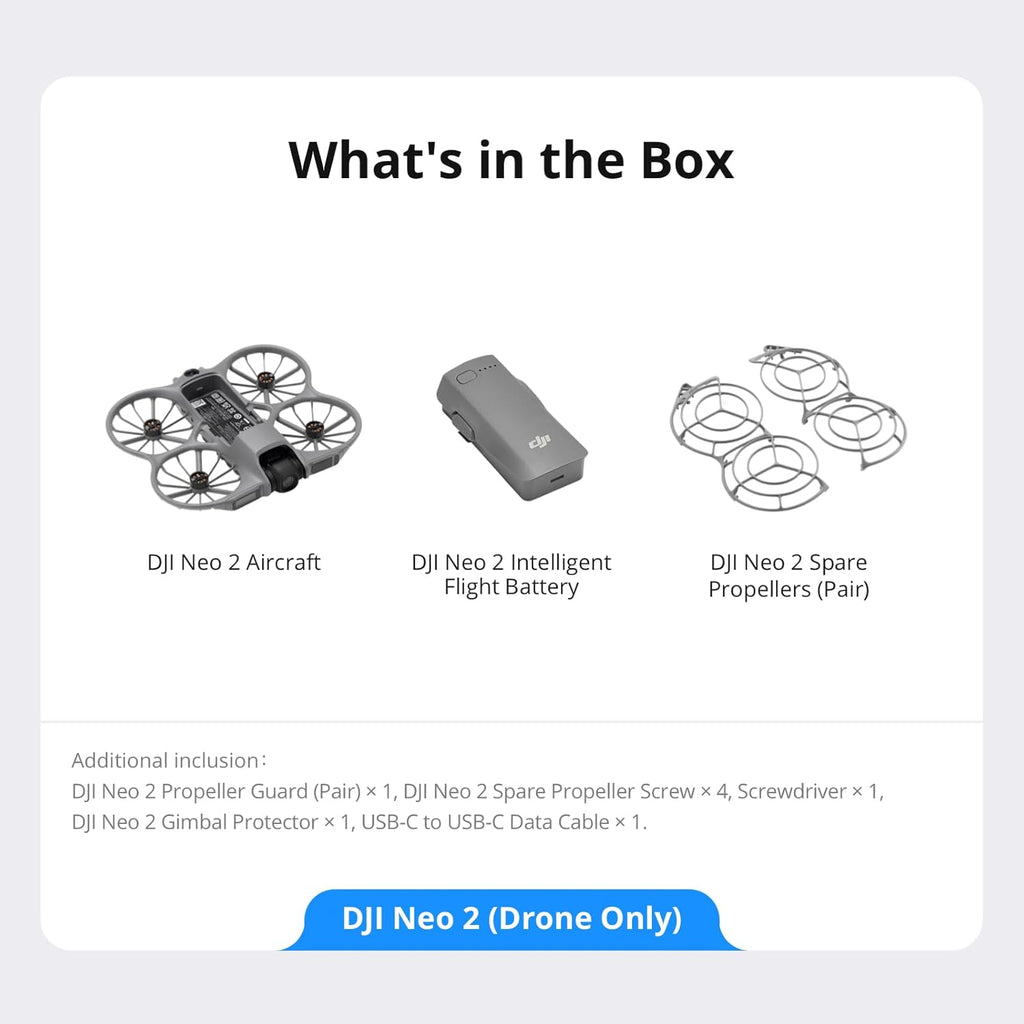 DJI Neo 2 Fly More Combo With RC-N3 Remote Controller, Stable Transmission With Digital Transceiver, 4K Drone for Beginners, 3 Batteries