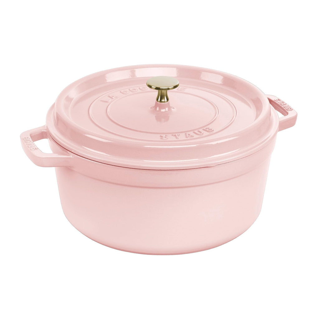 Staub Cast Iron 7-qt Round Cocotte - White Truffle, Made in France