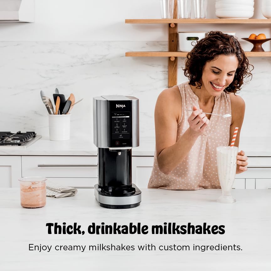 Ninja NC301 CREAMi Ice Cream Maker, for Gelato, Mix-ins, Milkshakes, Sorbet, Smoothie Bowls & More, 7 One-Touch Programs, with (2) Pint Containers &