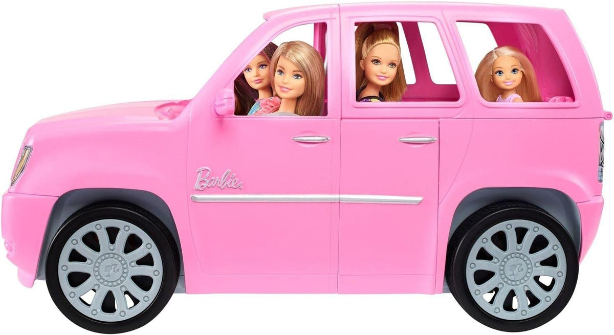 Barbie Playset with 4 Sister Dolls and Limo that Opens and Expands to 2 Feet, Includes 10+ Party Accessories, Gift for Kids 3 to 7 Years Old