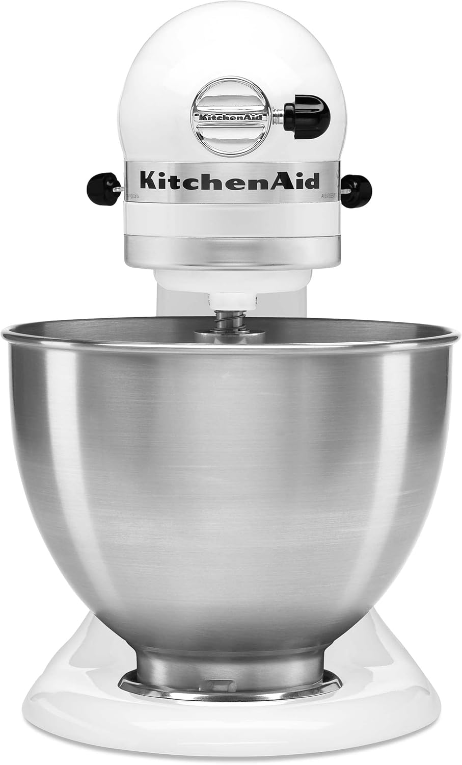 KitchenAid Classic Series 4.5 Quart Tilt-Head Stand Mixer K45SS, White & 5 Cup Food Chopper - KFC0516,Matte Black
