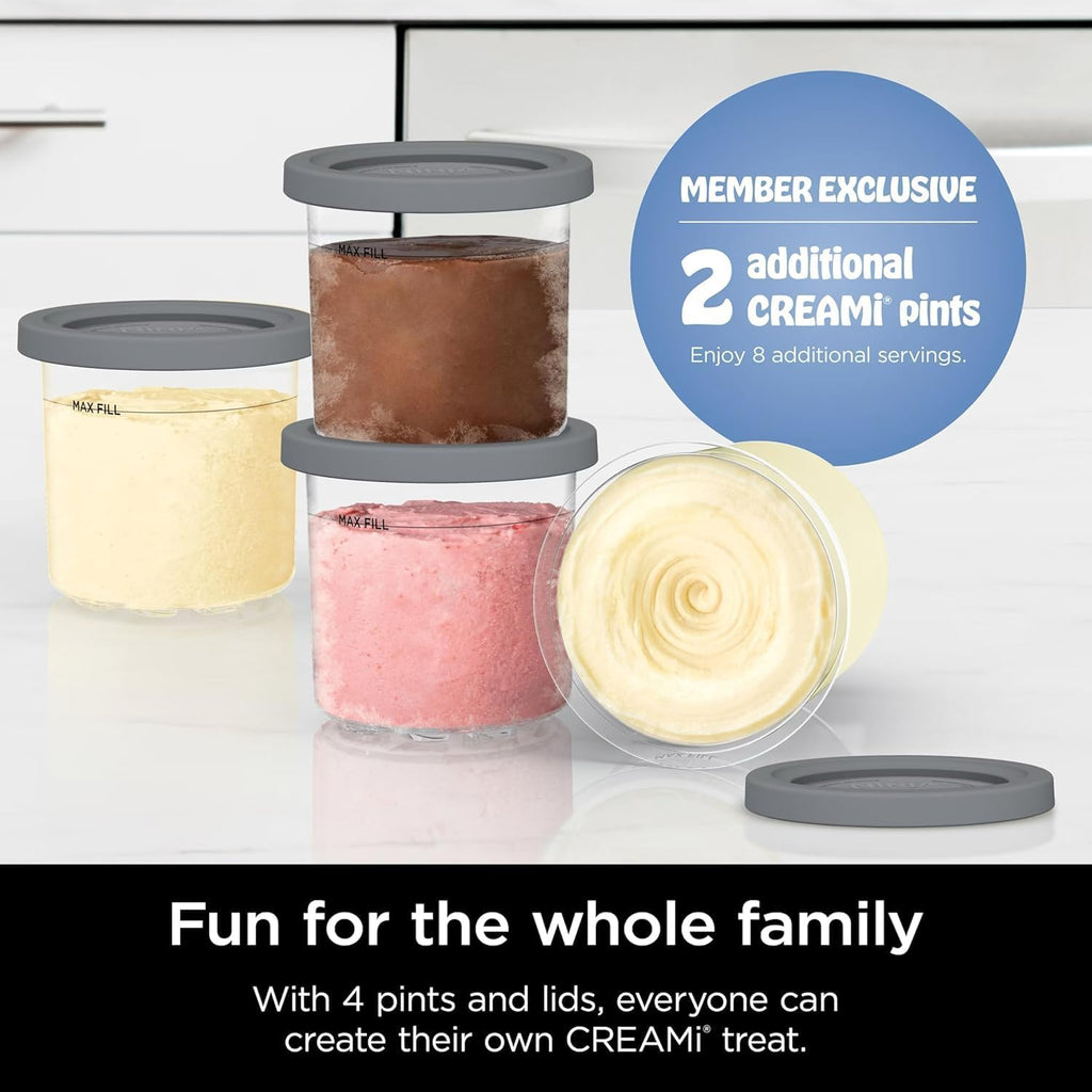 Ninja CREAMi Ice Cream & Sorbet Maker, 7 Frozen Treat Programs, Includes 4 Pints & Lids (CN315A)