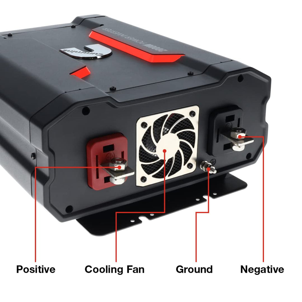 Cummins 5000 Watts Inverter Modified Sine Wave Truck Inverter 12 Volts to 110 Volts Four AC Outlets Two USB Ports (Plus Cable Kit)- CMN5000W