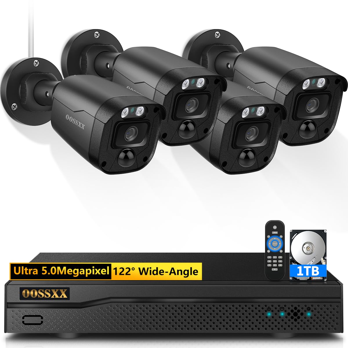 Full HD 5MP Definition Wired Security Camera System Outdoor Surveillance Cameras CCTV Camera Home Security System Outside Surveillance Video