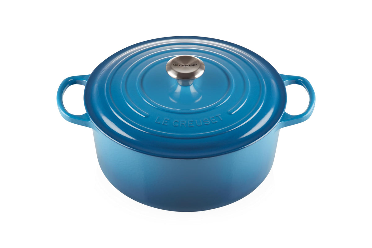 Le Creuset Enameled Cast Iron Signature Round Dutch Oven, 7.25 qt., Caribbean