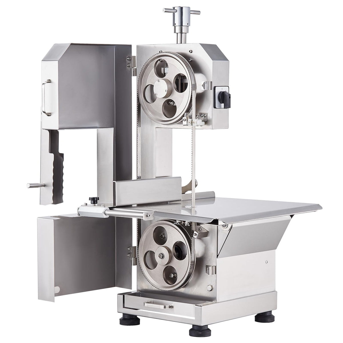 Commercial Electric Meat Bandsaw, 1500W Stainless Steel Countertop Bone Sawing Machine, Workbeach 19.3" x 15", 0.16-7.9 Inch Cutting Thickness