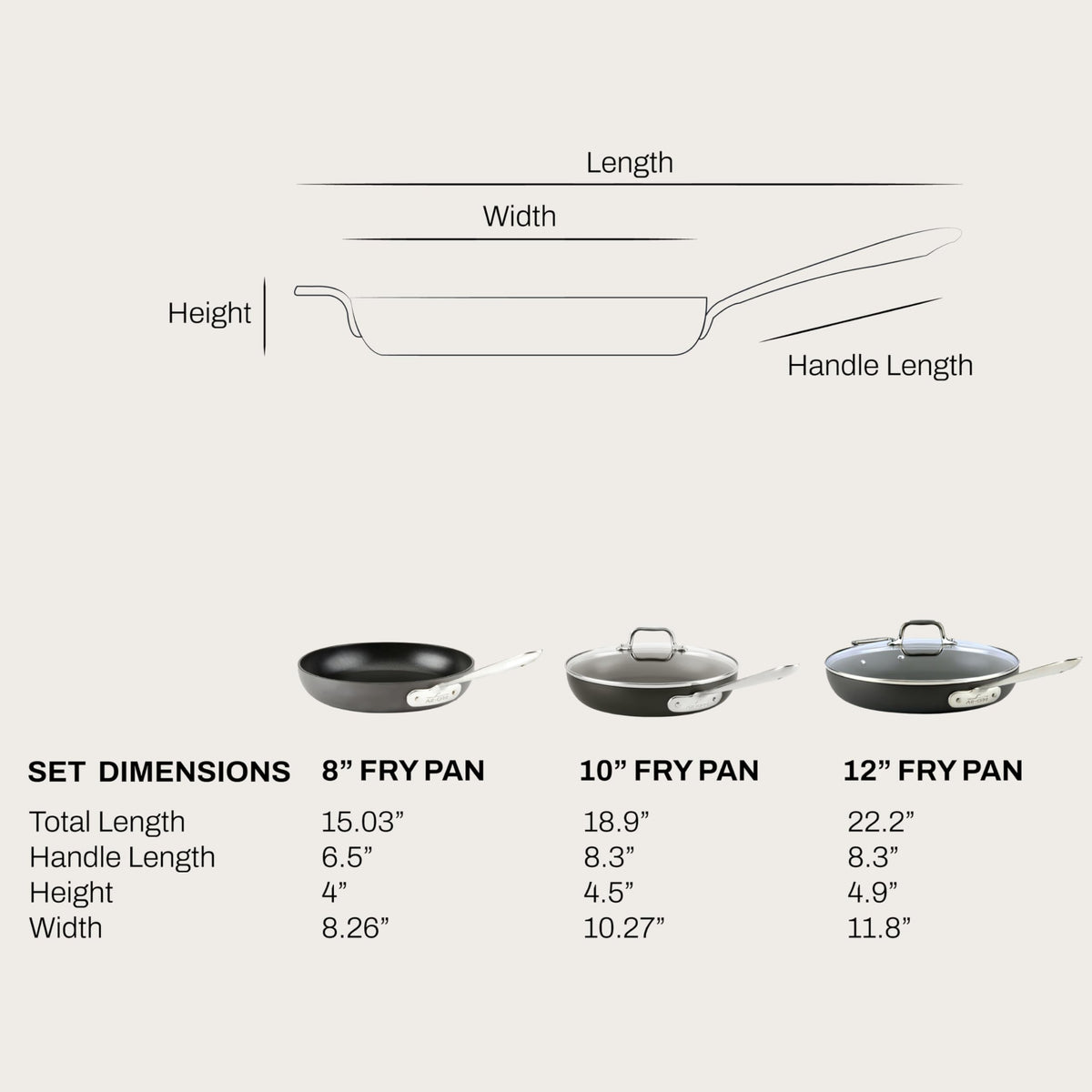 All-Clad HA1 Hard Anodized Nonstick Pots and Pans Set Non Stick Cookware Sets, Oven Broiler Safe 500F, Black