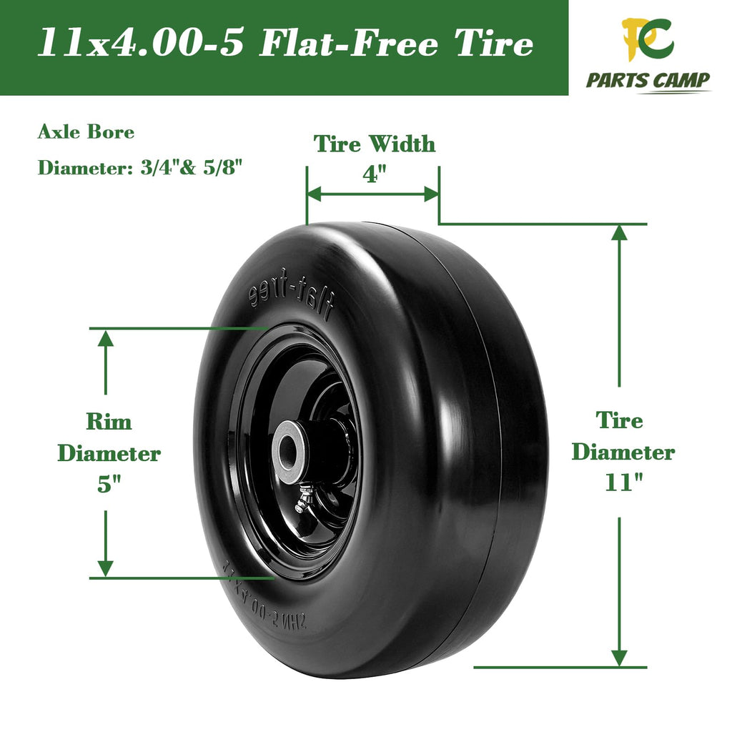 Parts Camp (2 Pack) 13x6.50-6 Lawn Mower Tires Flat Free Solid Tire