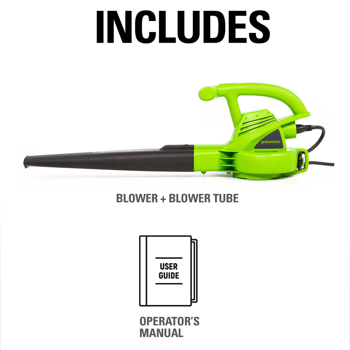 Greenworks 40V (230 MPH / 505 CFM) Cordless Brushless Leaf Blower/Vacuum with Bag, High Power, Lightweight & Quiet for Yard Debris Cleanup, Includes