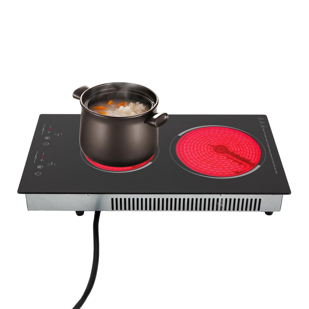 3000W 110V Cooktop Portable 4 Burners Electric Built-in Cooktop Sensor Touch Control Countertop Electric Hot Plate with Kid Safety Lock and 2H Timer