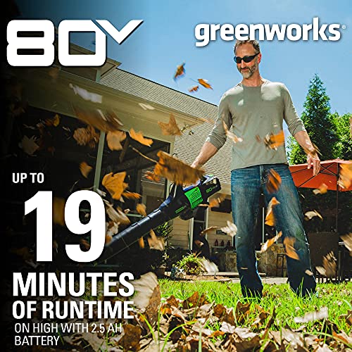 Greenworks 80V (750 CFM) Backpack Blower, 4.0Ah Battery and 4A Charger