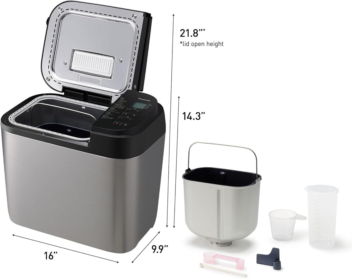 Panasonic Bread Machine, Automatic Bread Maker with 20 Presets and Advanced Temperature Sensor for Bread, Cake, and Pizza, Gluten Free Baking, Raisin