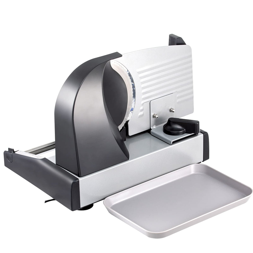 VEVOR Commercial Meat Slicer, 10 inch Electric Food Slicer, 240W Frozen Meat Deli Slicer, Premium Chromium-plated Steel Blade Semi-Auto Meat Slicer