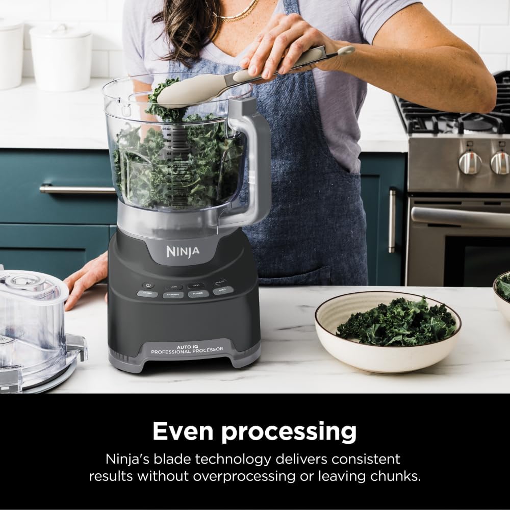 Ninja NF705BRN Professional XL Food Processor, Storage Box, 1200 Peak-Watts, 4-in-1, Chopping, Slicing/Shredding, Purees, Dough, 12-Cup Processor