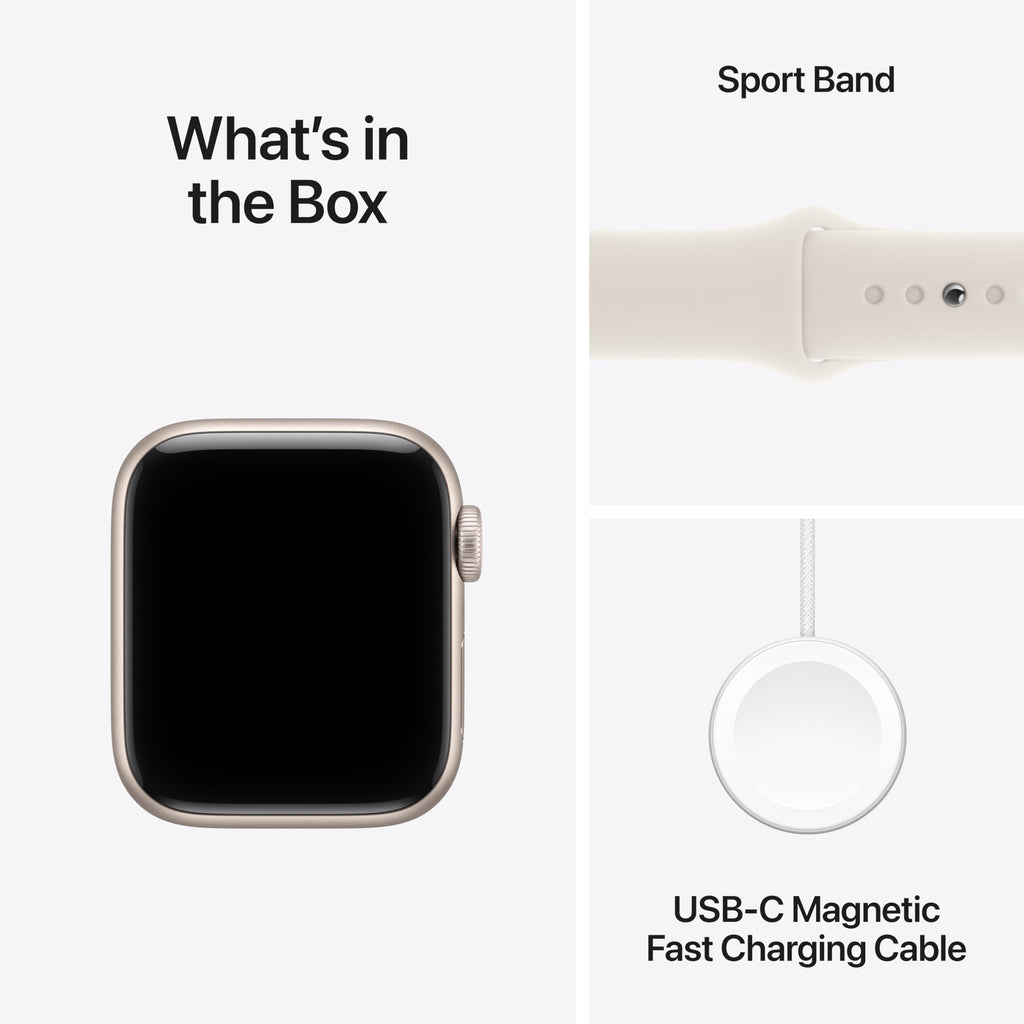Apple Watch SE 3 [GPS 44mm] Smartwatch with Midnight Aluminum Case with Midnight Sport Band - M/L. Fitness and Sleep Trackers, Heart Rate Monitor