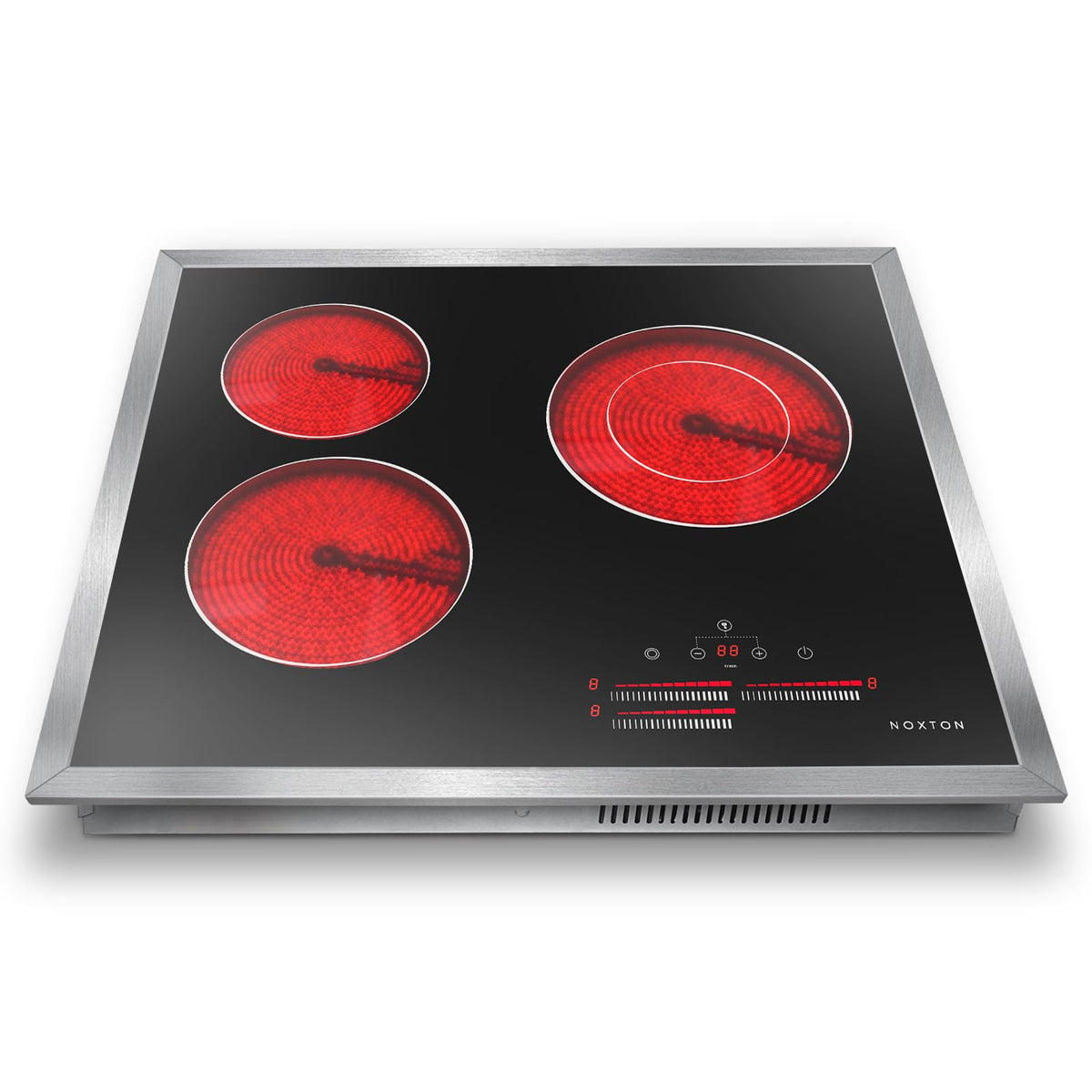 Noxton 30 Inch Electric Cooktop, 8400W 5 Burners Built-in Radiant Electric Stove Top, Slider Control, 9 Power Levels, Child Safety Lock, Timer, 220