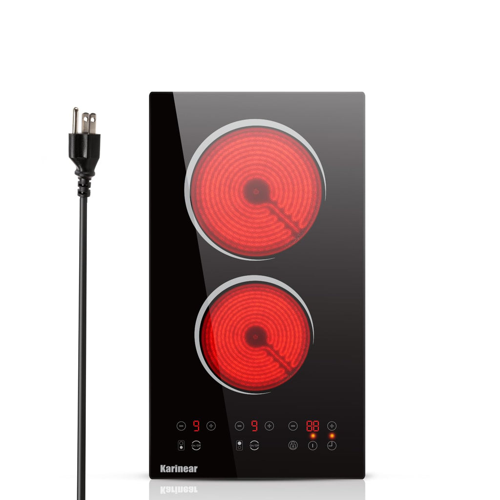 Karinear Electric Cooktop 30 Inch, 5 Burners Electric Stove 30 Inch Electri Ceramic Cooktop, 9 Power Level, Pause, Timer, Child Safety Lock, Triple