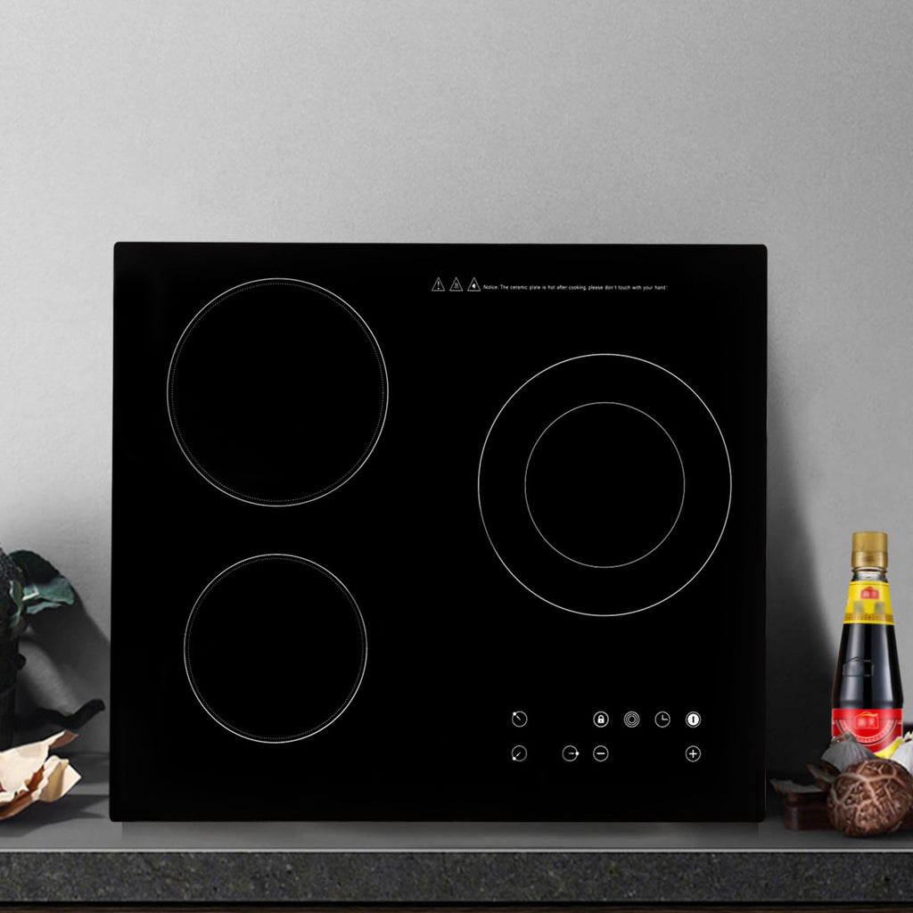 3000W 110V Cooktop Portable 4 Burners Electric Built-in Cooktop Sensor Touch Control Countertop Electric Hot Plate with Kid Safety Lock and 2H Timer