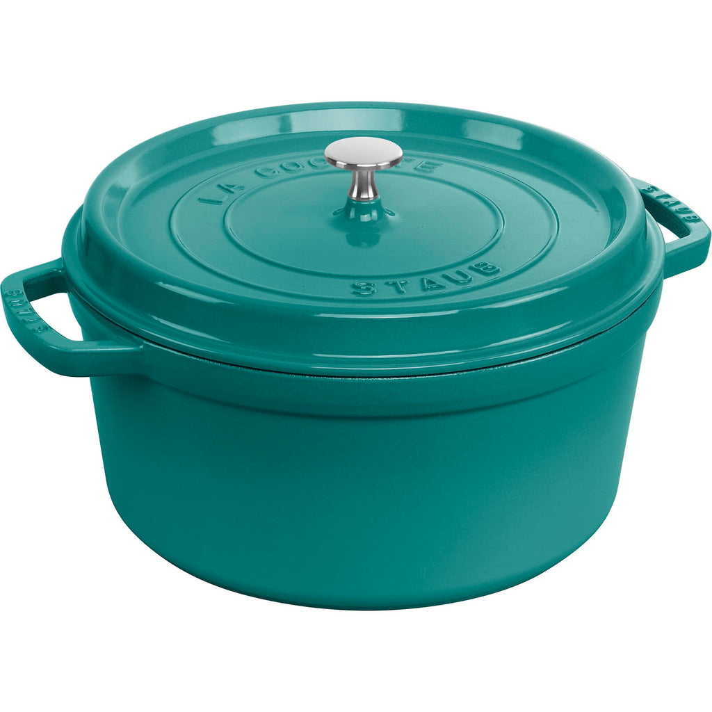 Staub Cast Iron 7-qt Round Cocotte - White Truffle, Made in France