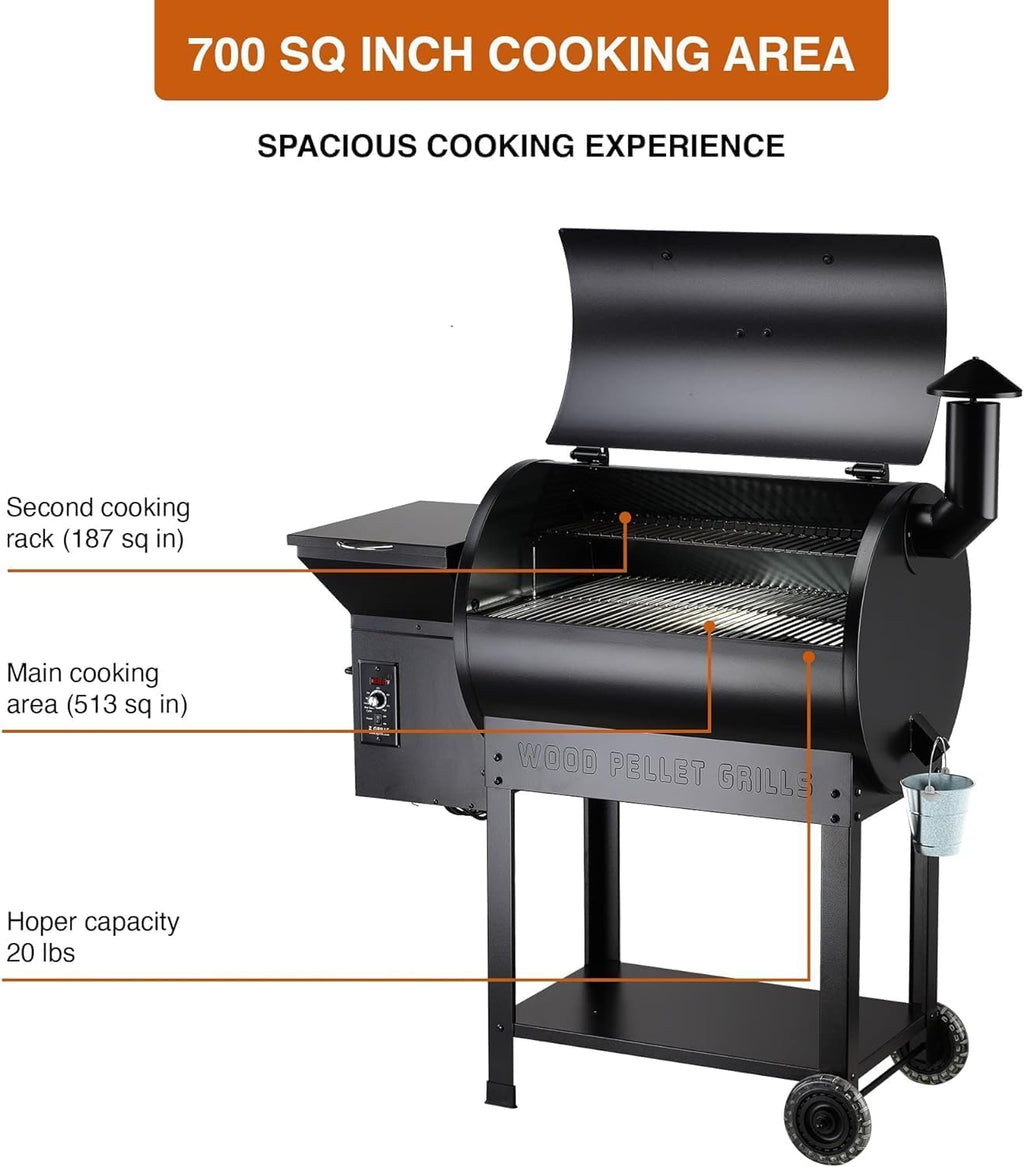 Z GRILLS ZPG-450A2 Wood Pellet Grill & Smoker, PID V3.0 Controller, 459 Sq in Cook Area, Foldable Shelf, Meat Probe, Rain Cover, 8 in 1 BBQ Grill