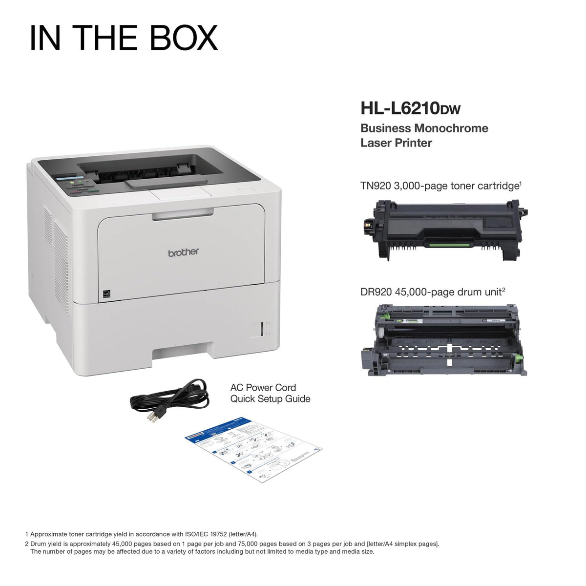 Brother Professional Laser Printer with High-Speed 50 ppm Output, Advanced Security Features, and Wireless Networking for Business, Monochrome