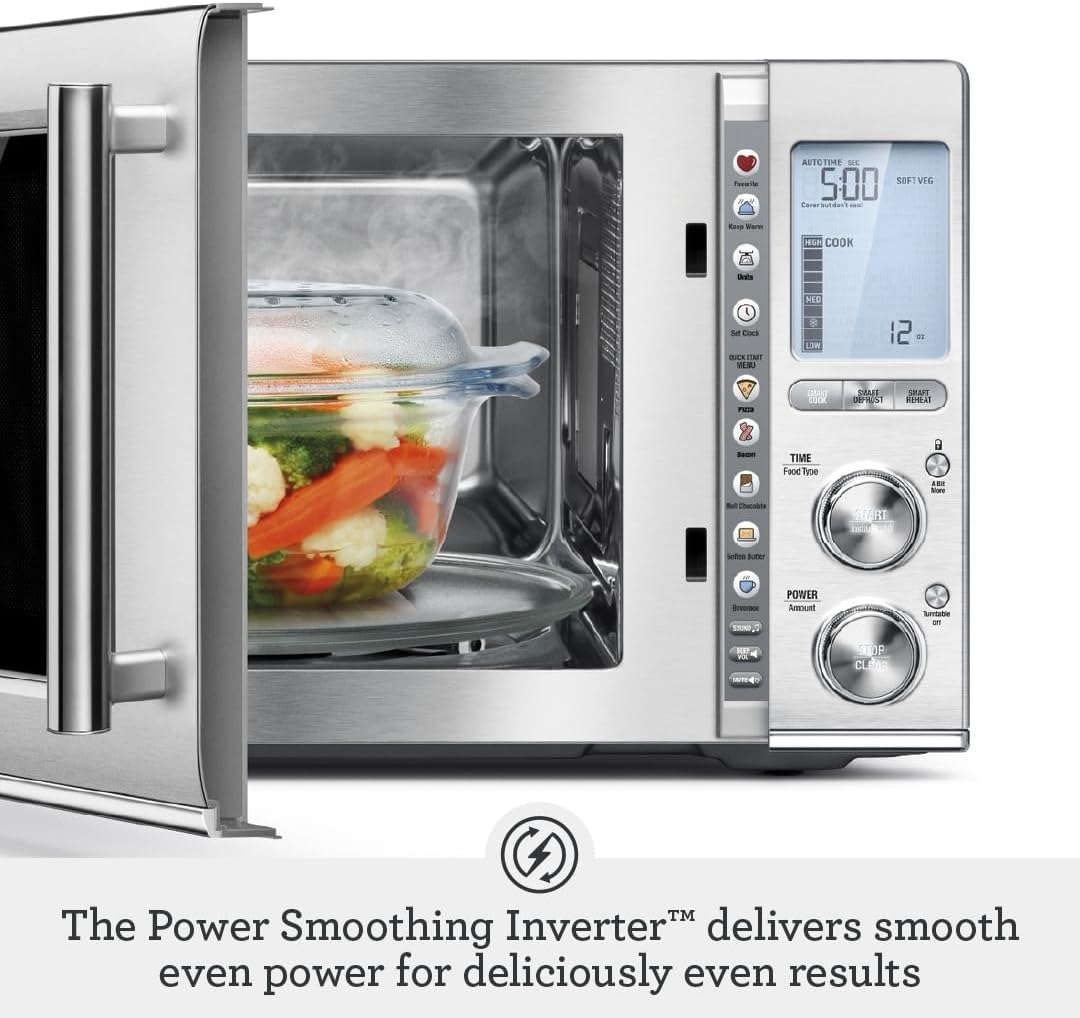Breville BMO850BSS Smooth Wave Countertop Microwave Oven, Brushed Stainless Steel