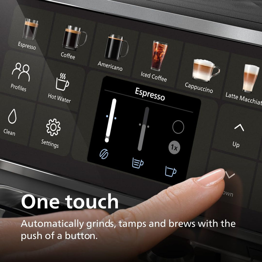 Philips 4400 Series Fully Automatic Espresso Machine, LatteGo Milk System, Integrated Grinder, 12 Hot & Iced Coffee Pre-Sets, Quick Start, SilentBrew