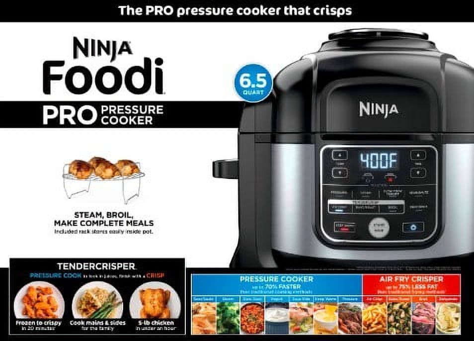 Ninja Foodi 10 in 1 (OS300), 6.5 Quart Pro Pressure Cooker Air Fryer Multicooker, Precise Heating, Family Capacity, Stainless