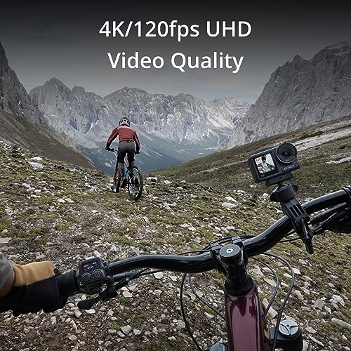 DJI Osmo Action 4 Essential Combo, 4K/120fps Waterproof Action Camera with a 1/1.3-Inch Sensor, Stunning Low-Light Imaging,10-bit & D-Log M Color