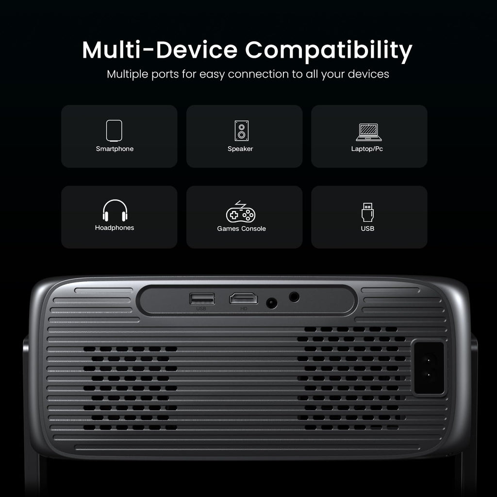 2000 ANSI Official Licensed Google TV Outdoor Projector 4K Full HD, Smart Projector with Wifi and Bluetooth, Auto Focus, Dolby Sound, Built-in Apps