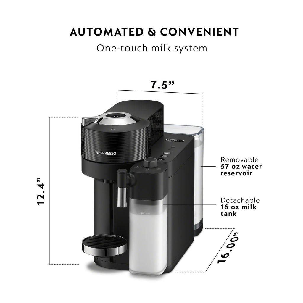 Nespresso Vertuo Lattissima Coffee and Espresso Maker by De'Longhi, Matte Black & Glossy