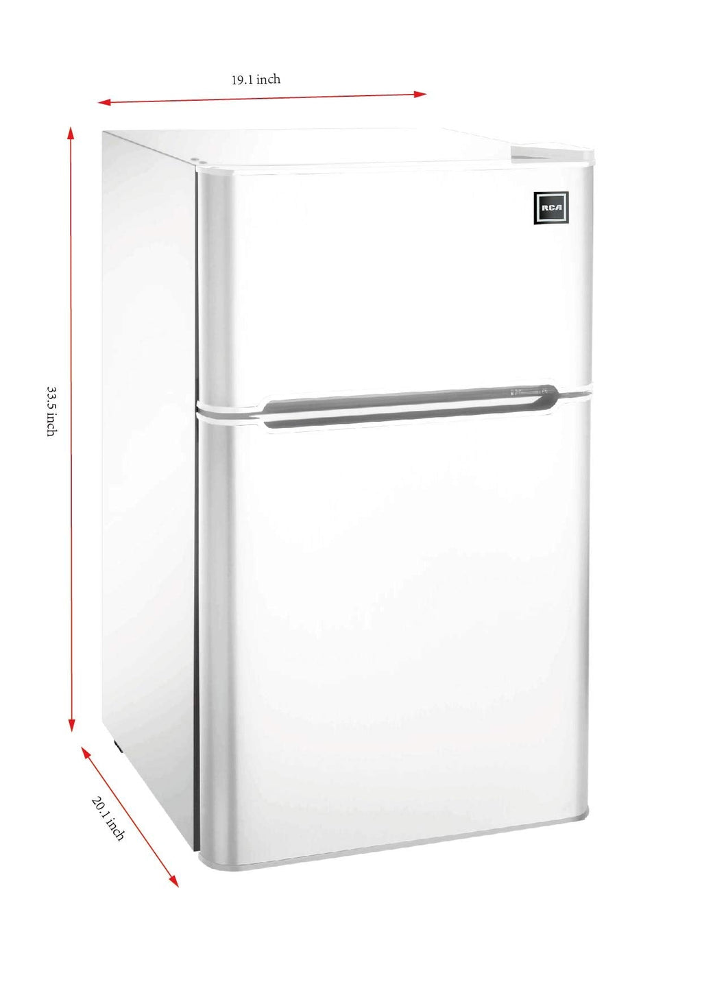 RCA - 2-Door - Compact Refrigerator/Freezer - Reversible Doors - Adjustable Thermostat - 3.2 Cu. Ft. - Black,